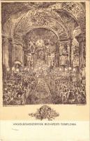 1926 Budapest V. Az Angolkisasszonyok temploma, belső. Művészlap (fa)