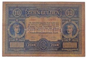 1880. 10Ft/10G Osztrák-magyar Bank 2872 099766 T:III Austro-Hungarian Monarchy 1880. 10 Forint / 10 Gulden Österreichisch-ungarische Bank 2872 099766 C:F Adamo G128
