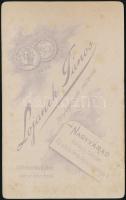 cca 1890 Férfiportré, keményhátú fotó Lojanek János nagyváradi műterméből, 10,5×6,5 cm