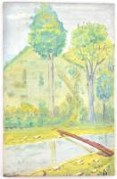 Onódi B jelzéssel. Dombos táj. Olaj, vászon, 45,5x29,5 cm