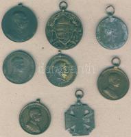 8db osztrák és magyar katonai kitüntetés és érdemérem a századforduló környékéről T:3,4