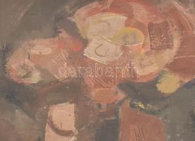 Seres János (1920-2004): Csendélet virággal. Olajtempera, farost, jelzett, hátoldalán autográf felir...