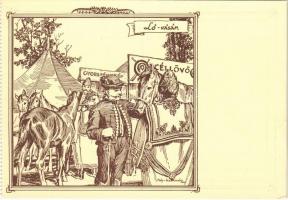 Debrecen, lóvásár, céllövölde, gyorsfénykép. Az Országos Magyar Dalosszövetség kiadása (képeslapfüzetből) s: Fáy-Szathmáry (EK)