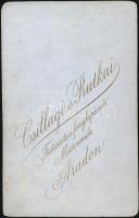 cca 1900 Hölgy kalapban, keményhátú Csillagi és Rutkai aradi műterméből, 10,5×6,5 cm