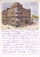 1939 Budapest V. Grand Hotel Hungária szálloda reklámlapja s: Biczó András (fa)
