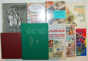 Kis hagyaték tétel, benne osztrák, német és orosz katalógusok, régebbi kiadások