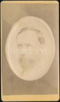 cca 1875 Székely József mérnök, domborított, porcelánkép utánzatú fotó, Veress Ferenc (1832-1916) jelzetlen fotója, 10,5×6,5 cm