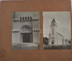 1931 Bodrogkisfalud r. k. templom. tervezte: Kismarty Lechner Loránd (1883-1963) két fotó kartonon. 32x27 cm