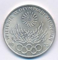 NSZK 1972G 10M Ag "Olimpia-München / Olimpiai Láng" T:1- FRG 1972G 10 Mark Ag "Olympic Games Munich / Olympic Flame" C:AU Krause KM#135
