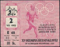 1952 Meccsbelépő az olimpia magyar-jugoszláv labdarúgó döntőjére / Match ticket for the football final of the Olympic Games. Hungary-Yugoslavia