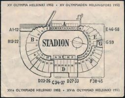1952 Meccsbelépő az olimpia magyar-jugoszláv labdarúgó döntőjére / Match ticket for the football fin...