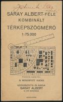 1936 Bp., Sáray Albert-féle kombinált térképszögmérő 1:75 000, III. módosított kiadás, 16p