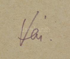 Vén Edit (1937-): Kosaras lány. Zománcfesték, kerámia,  jelzett a hátoldalán is, fa keretben, 15×15 ...