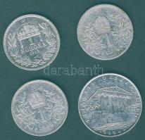 1915. 1K Ag + Ausztria 1894+1899. 1K Ag (2x) + 1924. 1Sch Ag T:2/3,3 Összesen 4klf db!
