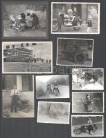 Motorkerékpárokkal foglalkozó reklámok, fotók, benne: Simson 16 oldalas szervizkönyve, Kiss Károlya reklámja, 14 db