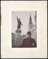 cca 1910 Petőfi-szobor, Március 15. tér, fotó, 8x5,5 cm