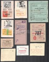 1942-1982 13 db vonat, villamos, autóbusz jegy és bérlet