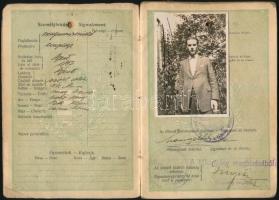 1926 Magyar Királyság által kiállított fényképes útlevél, korabeli javítással / Hungarian passport