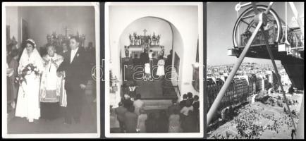 cca 1910-1970 ~100 db fotó, fotólap, közte portré, városi, családi képek, 7x5 cm és 18x13 cm közötti méretekben