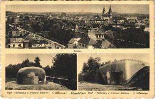 1939 Komárom, Komárnó; látkép, cseh erődítmény a trianoni határon, Erzsébetsziget / Czech fort on the Trianon border
