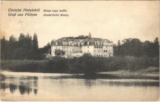 1916 Pöstyén, Piestany; Rónay nagy szálloda / Grand Hotel Rónay (ázott sarok / wet corner)