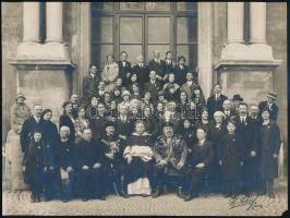 1925 Róma, A Böhle Cornél által vezetett zarándokcsoport tagjairól készült fotó, feliratozva 26x20 cm