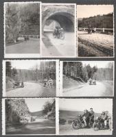cca 1935-1940 Motorkerékpárok, 7 db fotó, 8×6 cm