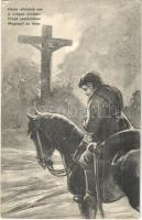 1915 Habár ellenünk van a világon minden: dicsó csatáinkban megsegít az Isten / WWI Austro-Hungarian K.u.K. military art postcard, soldier's prayer (EK)