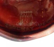 Zsolnay eozin mázas keselyűk, 2 db, jelzett, kopásokkal, m: 5 cm és 5,5 cm