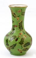 Oscar Schlegelmilch makkos kis váza, kézzel festett, jelzett, kis kopásnyomokkal, m: 9 cm