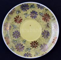 Oscar Schlegelmilch porcelán csésze csészealjjal, kézzel festett, jelzett, kis kopásnyomokkal, d: 11...