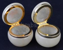 2 db virágmintás tintatartó, egyiken repedésekkel, 4x5 cm