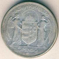 1930. 5P Ag "Horthy jobbra" T:3