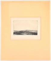 Barcsay Jenő (1900-1988): Dombod táj. Rézkarc, papír, jelzett, számozott (36/50), paszpartuban, 12×2...