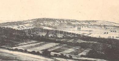 Barcsay Jenő (1900-1988): Dombod táj. Rézkarc, papír, jelzett, számozott (36/50), paszpartuban, 12×2...