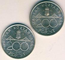 1993-94. 200Ft Ag "MNB" (1x) + "Deák" (1x) T:2