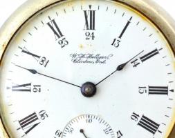 W. H. Hellyard (Clinton, Ont.) amerikai fém zsebóra működő állapotban d: 5 cm