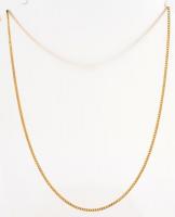 Aranyozott ezüst (Ag) nyaklánc, jelzett, h: 43 cm, nettó: 4,06 g