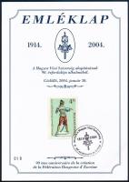 2004 90 éves a Magyar Vívó Szövetség emléklap alkalmi bélyegzéssel