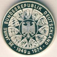 NSZK 1974. "25 éves az NSZK-Theodor Heuss" Ag emlékérem 23g T:PP