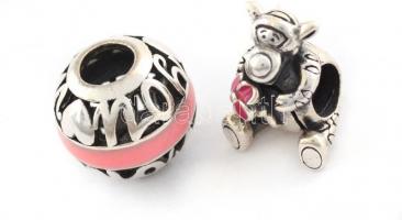 Ezüst(Ag) charm, 5 db, jelzéssel és jelzés nélkül, bruttó: 9,49 g