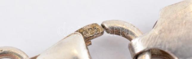 Ezüst(Ag) dupla szemes pancer nyaklánc, jelzett, h: 54 cm, nettó: 21,96 g