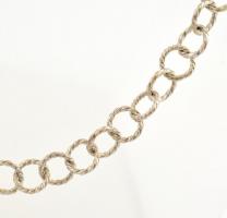 Ezüst(Ag) kerek szemes nyaklánc, jelzett, h: 76 cm, nettó: 26,3,1 g