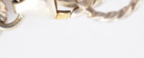 Ezüst(Ag) kerek szemes nyaklánc, jelzett, h: 76 cm, nettó: 26,3,1 g