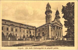 1916 Ungvár, Uzshorod, Uzhhorod, Uzhorod; Görögkatolikus székesegyház és püspöki palota. Reissmann tőzsde kiadása / Greek Catholic cathedral and bishop's palace (EK)