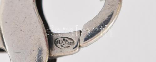 Ezüst(Ag) oválszemes karkötő, jelzett, h: 19,5 cm, nettó: 13,3 g