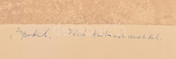 Lóránt János Demeter (1938-):Egyedül. Monotípia, papír, jelzett és datált (Lóránt János 1977?). Auto...