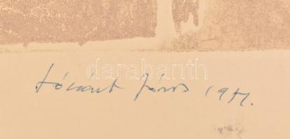 Lóránt János Demeter (1938-):Egyedül. Monotípia, papír, jelzett és datált (Lóránt János 1977?). Auto...