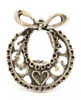 Ezüst(Ag) miniatűr koszorú, jelzett, m: 3,3 cm, nettó: 6,34 g