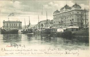 1907 Fiume, Rijeka; FIUME egycsavaros tengeri személyszállító gőzhajó. Divald Károly 726. sz. / steamship